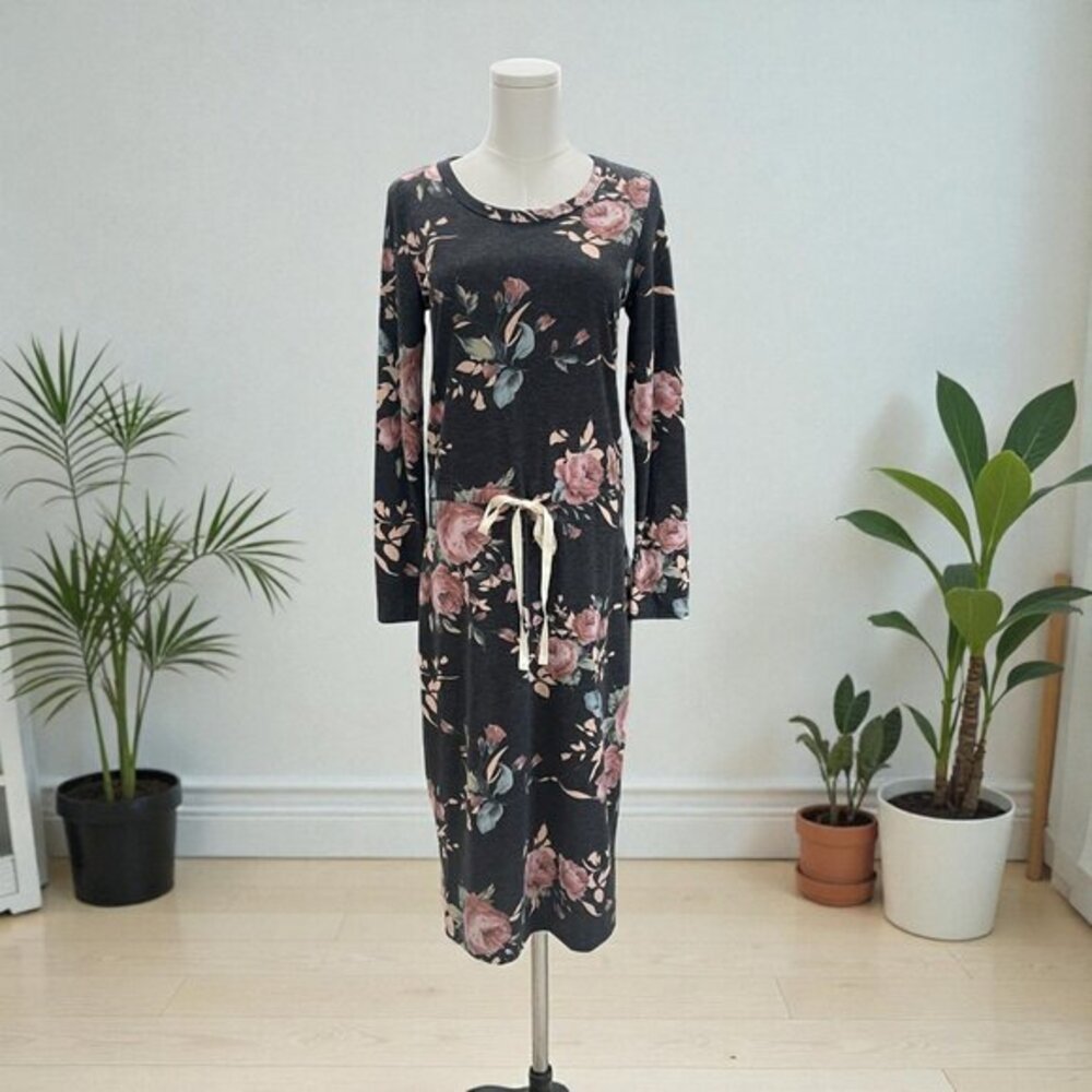 Floral Midi Lounge Dress Coquette Soft Girl Cottagecore Dainty‎ Comfy